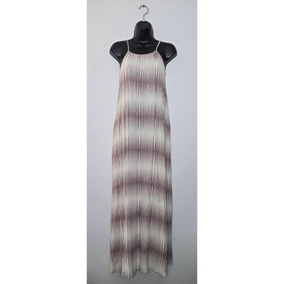 A New Day Maxi Dress Size Small Brown Cream Striped Sleeveless New - Picture 1 of 6